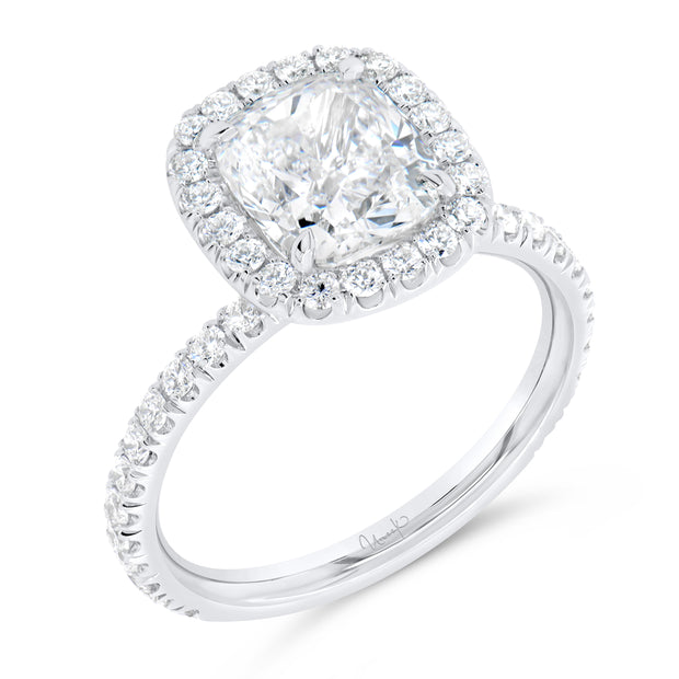 Uneek Signature Collection Halo Cushion Diamond Engagement Ring