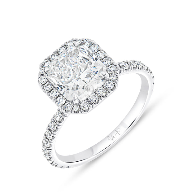 Uneek Signature Collection Halo Radiant Diamond Engagement Ring