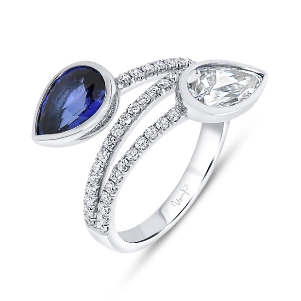Uneek Precious Collection Bypass Pear Fashion Ring