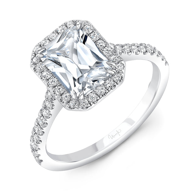 Uneek Timeless Collection Halo Emerald Cut Engagement Ring