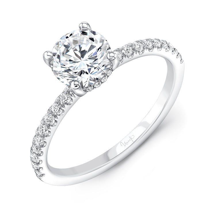 Uneek Timeless Collection Under-Halo Round Engagement Ring