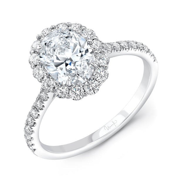Uneek Timeless Collection Halo Oval Engagement Ring