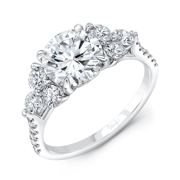 Uneek Timeless Collection Three-Stone Round Engagement Ring