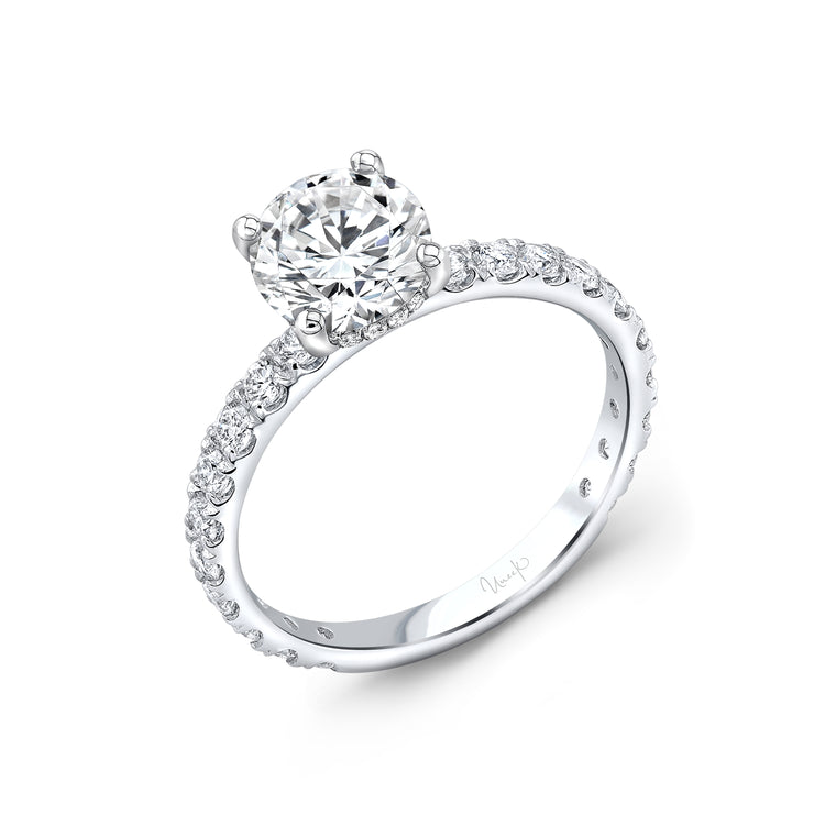 Uneek Timeless Collection Under-Halo Round Engagement Ring