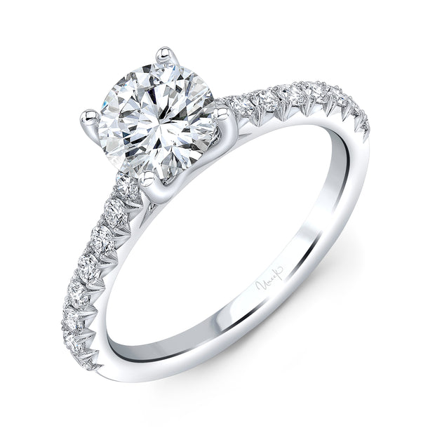 Uneek Timeless Collection Cathedral Round Engagement Ring