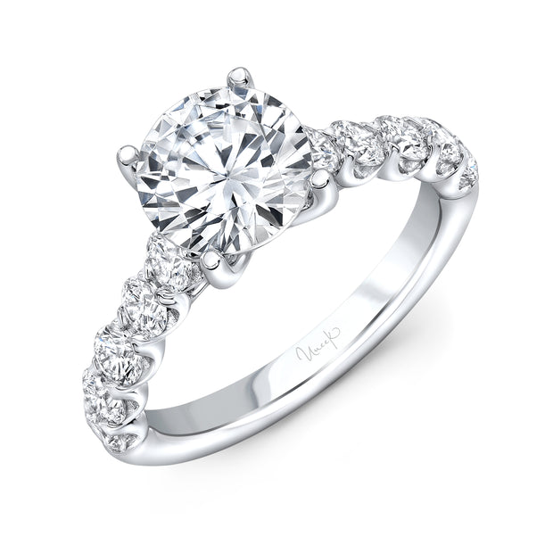 Uneek Timeless Collection Cathedral Round Engagement Ring
