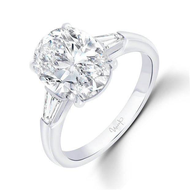Uneek Timeless Collection Three-Stone Oval Engagement Ring