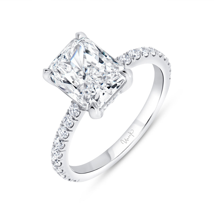 Uneek Signature Collection Straight Radiant Diamond Engagement Ring