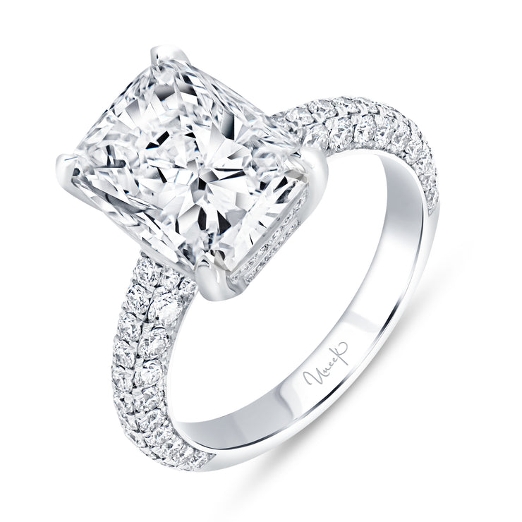 Uneek Signature Collection 3-Sided Cushion Diamond Engagement Ring