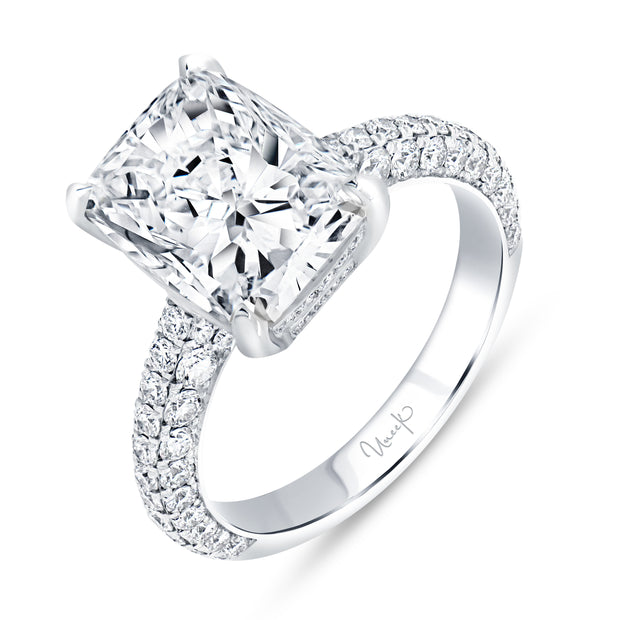 Uneek Signature Collection 3-Sided Cushion Cut Diamond Engagement Ring