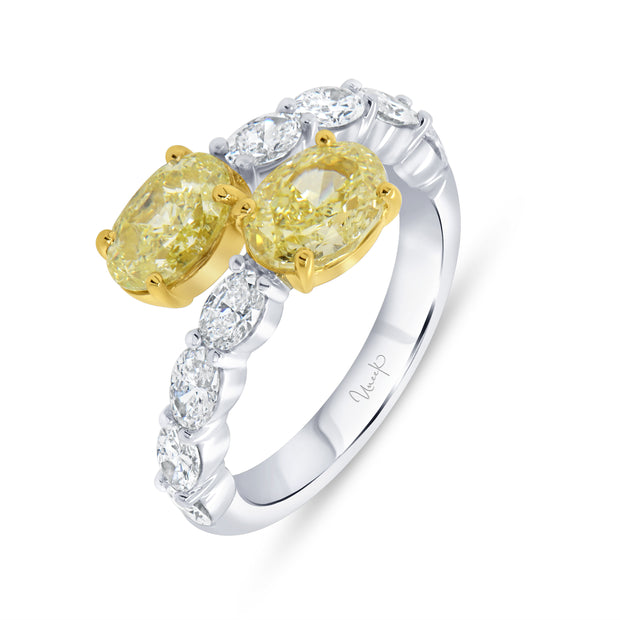 Uneek Natureal Collection Bypass Oval Diamond Fashion Ring