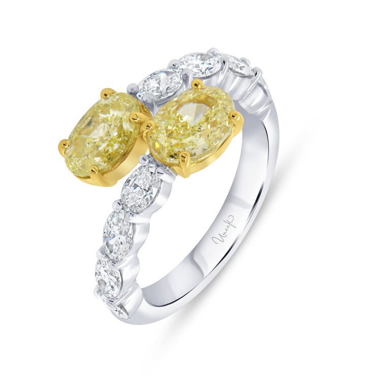 Uneek Natureal Collection Bypass Oval Diamond Fashion Ring