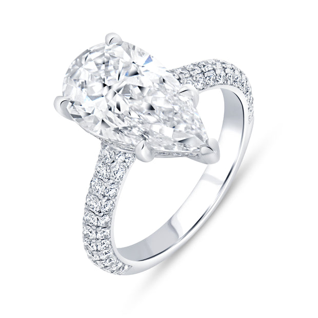 Uneek Signature Collection 3-Sided Pear Shaped Diamond Engagement Ring