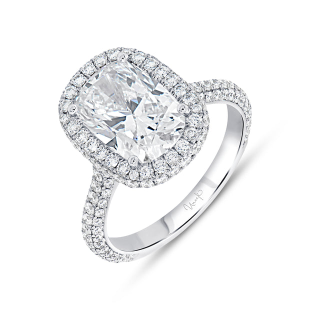 Uneek Signature Collection Halo Cushion Diamond Engagement Ring