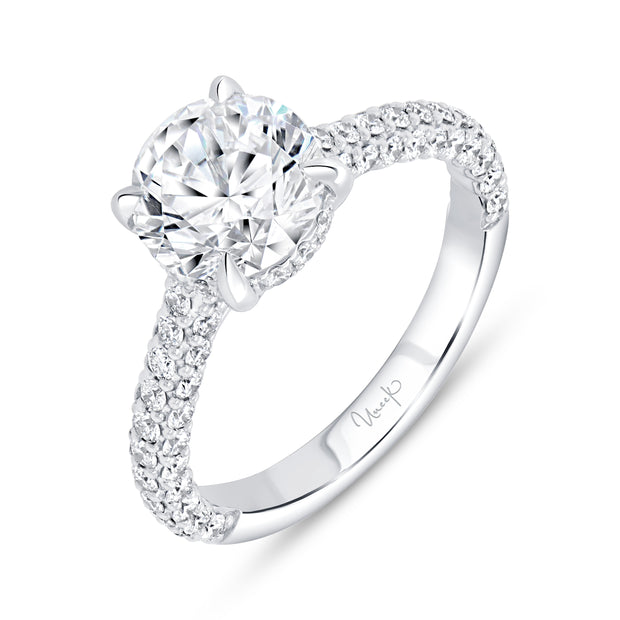 Uneek Timeless Collection Under-Halo Round Engagement Ring