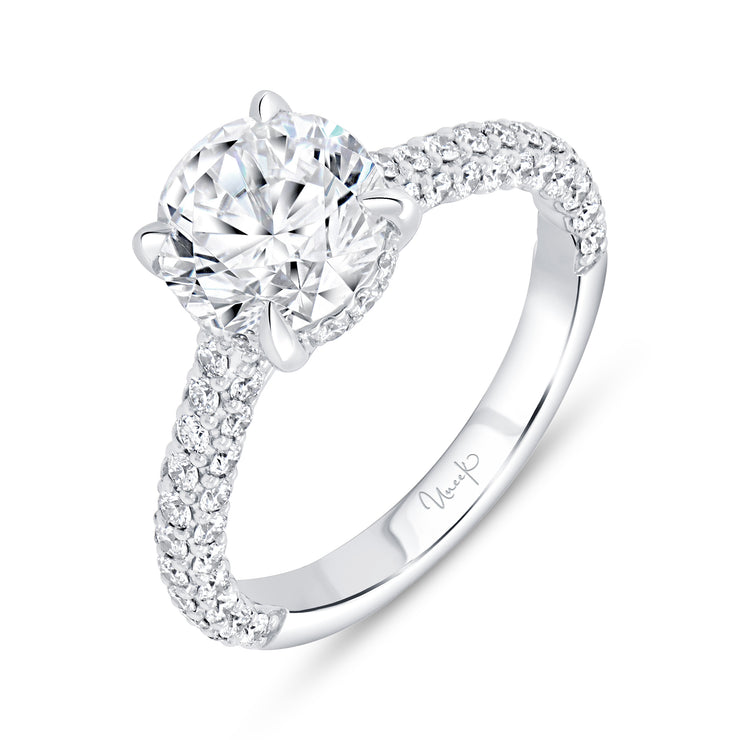 Uneek Timeless Collection Under-Halo Round Engagement Ring