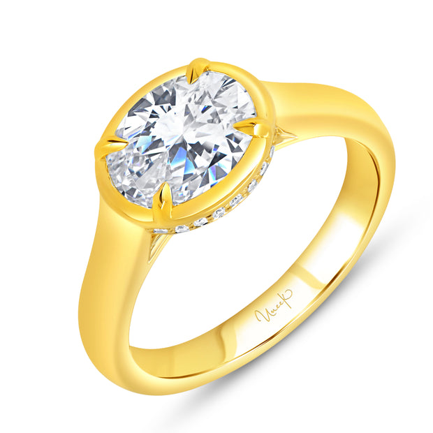 Uneek Alexandria Collection Bezel Engagement Ring