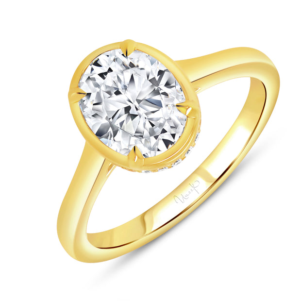 Uneek Alexandria Collection Bezel Engagement Ring