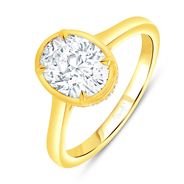Uneek Alexandria Collection Bezel Engagement Ring