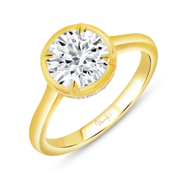 Uneek Alexandria Collection Bezel Engagement Ring
