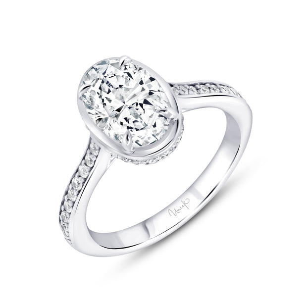 Uneek Alexandria Collection Halo Oval Engagement Ring