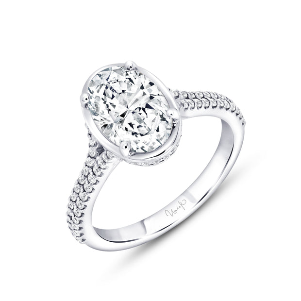 Uneek Alexandria Collection Halo Oval Shaped Engagement Ring