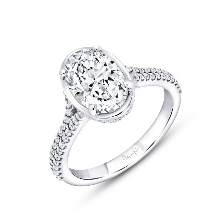 Uneek Alexandria Collection Halo Oval Shaped Engagement Ring