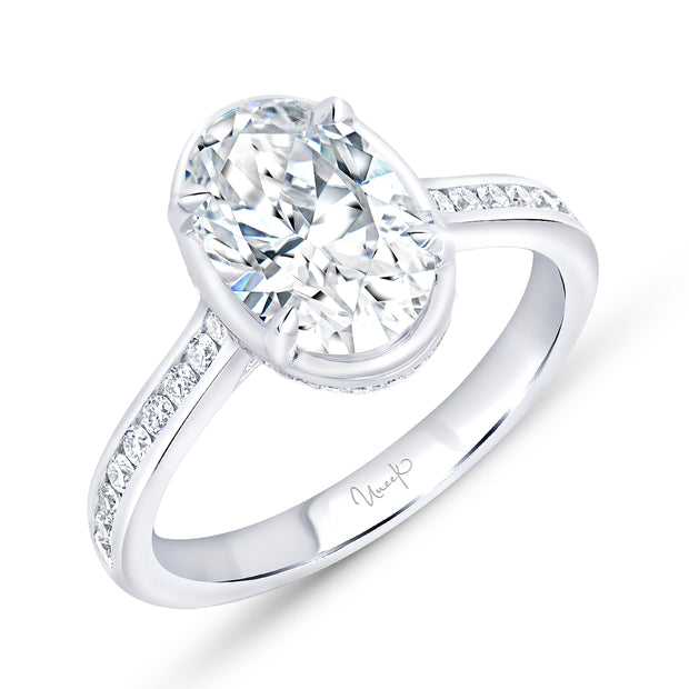 Uneek Alexandria Collection Halo Oval Engagement Ring