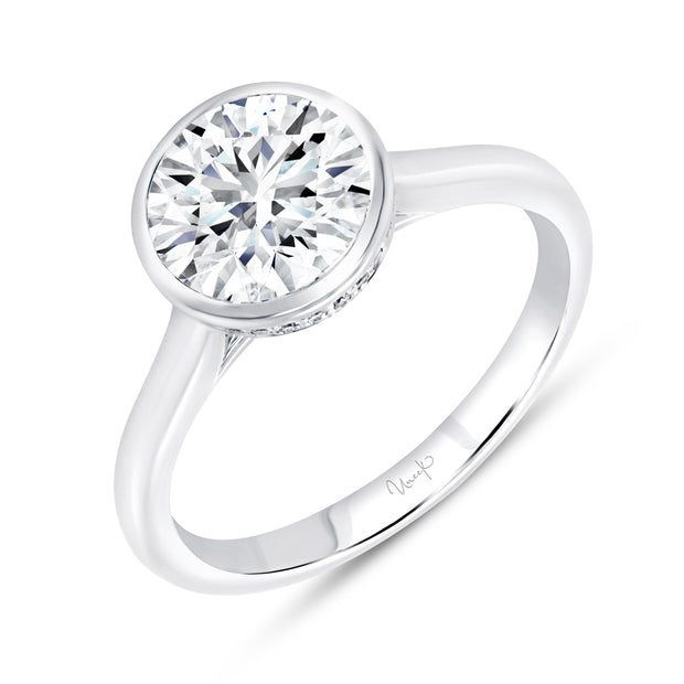 Uneek Alexandria Collection Bezel Engagement Ring
