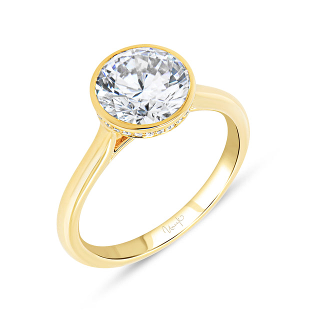 Uneek Alexandria Collection Bezel Engagement Ring