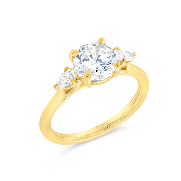 Uneek Timeless Collection Three-Stone Engagement Ring
