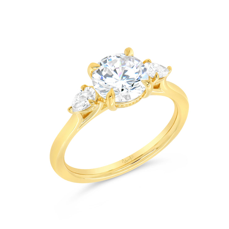 Uneek Timeless Collection Three-Stone Engagement Ring