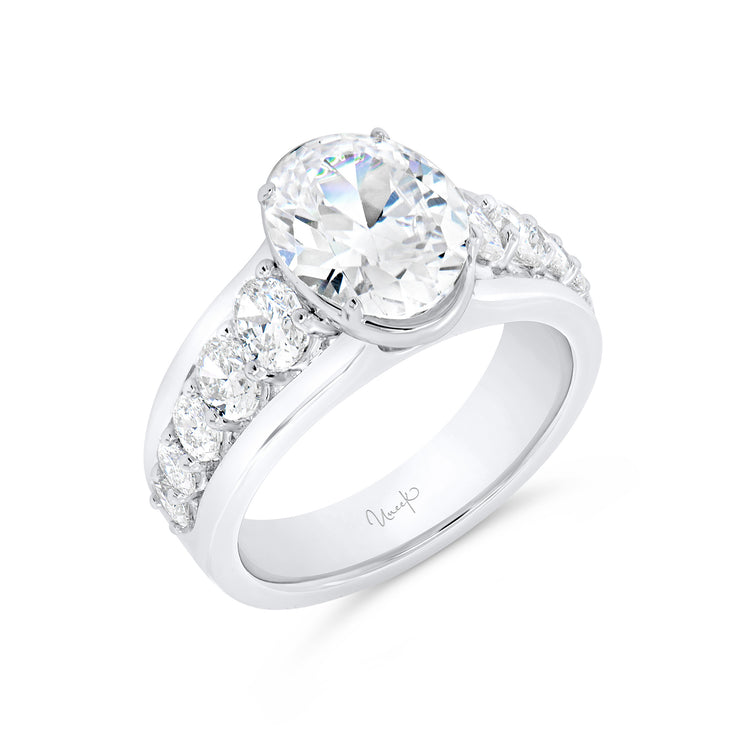 Uneek Alexandria Collection Solitaire Oval Engagement Ring