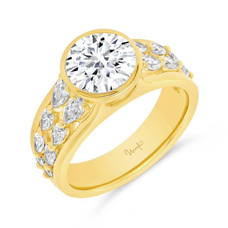 Uneek Alexandria Collection Bezel Engagement Ring