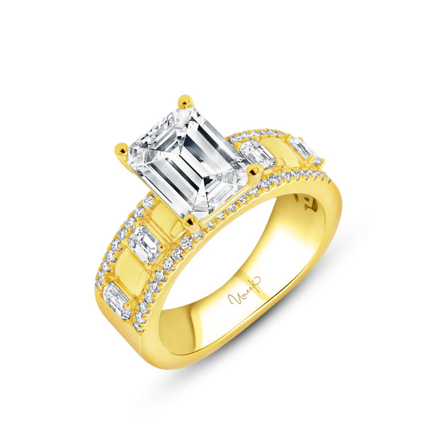 Uneek Alexandria Collection Solitaire Emerald Engagement Ring