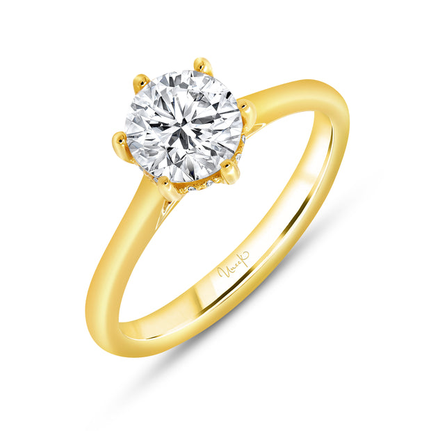 Uneek Timeless Collection Under-Halo Round Engagement Ring