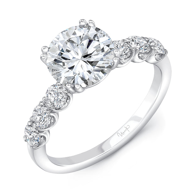 Uneek Timeless Collection Straight Cushion Cut Engagement Ring