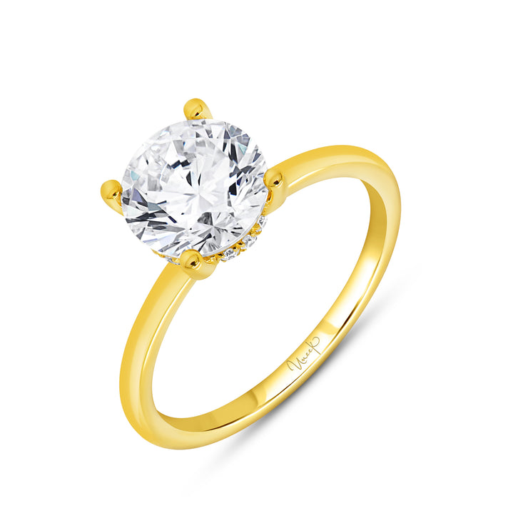 Uneek Timeless Collection Under-Halo Round Engagement Ring