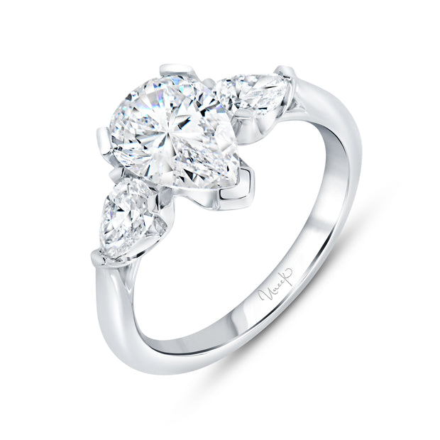 Uneek Alexandria Collection Three-Stone Pear Engagement Ring