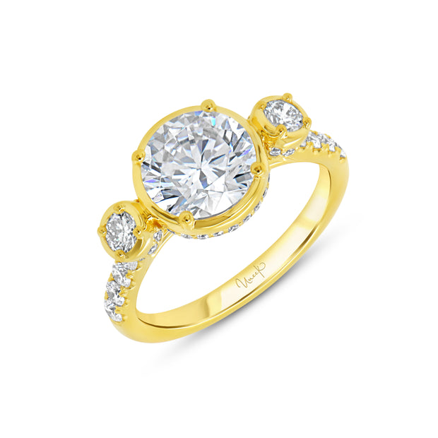Uneek Alexandria Collection Bezel Round Engagement Ring