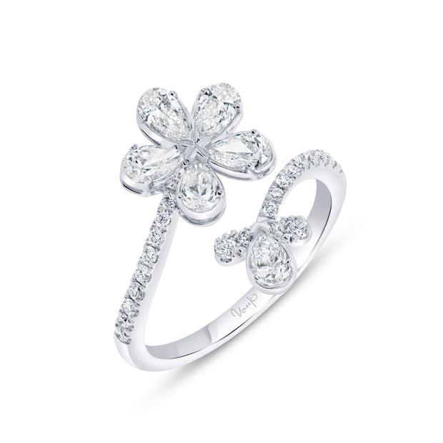 Uneek Petals Collection Bypass Pear Diamond Fashion Ring