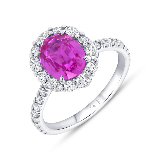 Uneek Precious Collection Oval Shaped Sapphire Engagement Ring