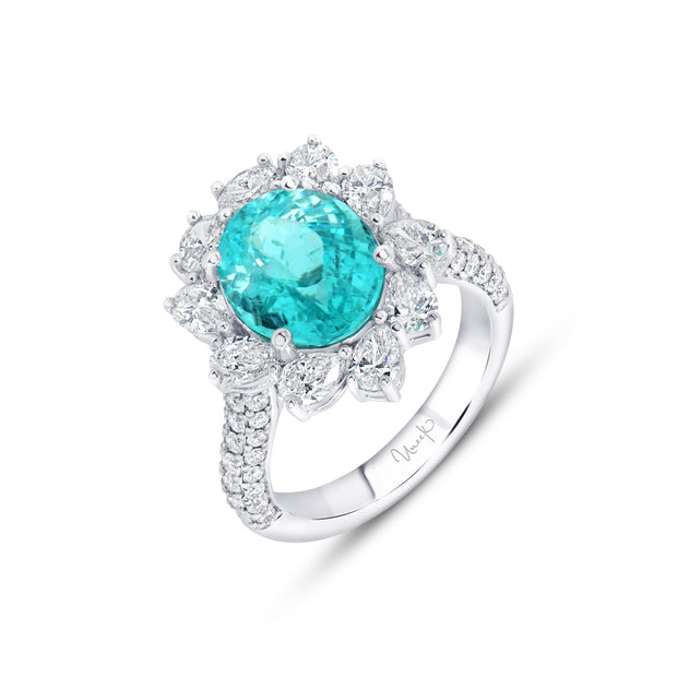 Uneek Precious Collection Oval Shaped Tourmaline Engagement Ring