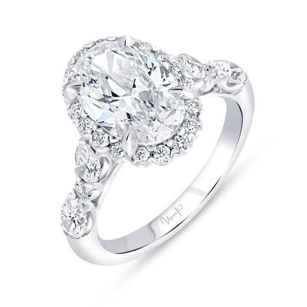 Uneek Timeless Collection Halo Oval Engagement Ring
