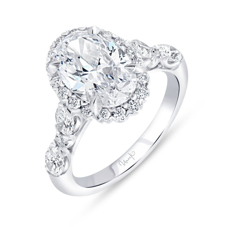 Uneek Timeless Collection Halo Oval Engagement Ring