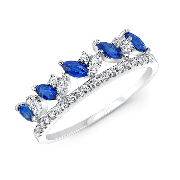 Uneek Precious Collection Marquise Blue Sapphire Fashion Ring