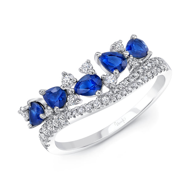 Uneek Precious Collection Marquise Blue Sapphire Fashion Ring