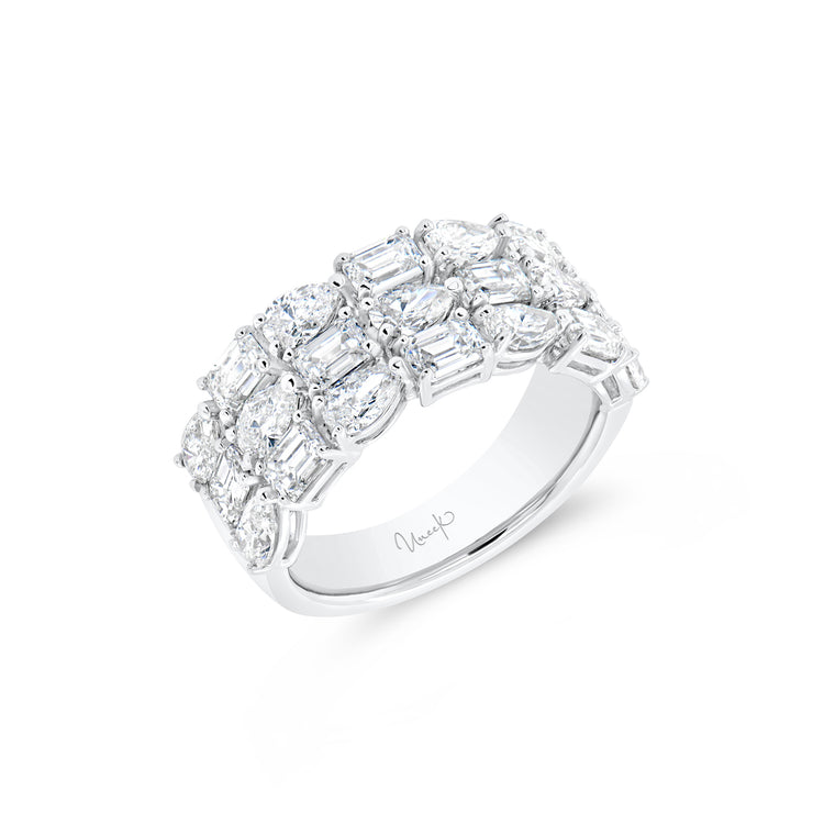 Uneek Signature Collection 3-Row Mix Diamond Anniversary Ring