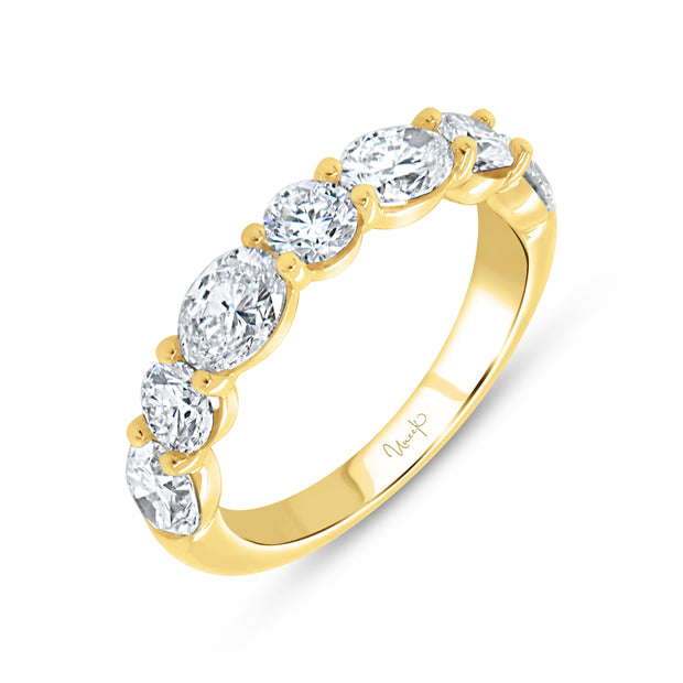 Uneek Timeless Collection Seven-Stone Oval Shaped Diamond Anniversary Ring