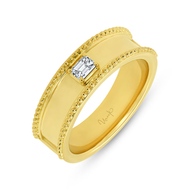 Uneek Alexandria Collection Bezel Emerald Anniversary Ring